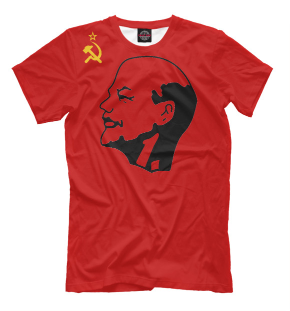 Мужская футболка с изображением Ленин Серп и Молот цвета Светло-коричневый