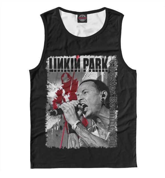 Майка для мальчика с притом Linkin Park цвета Белый Майка для мальчика с изображением Linkin Park цвета Белый