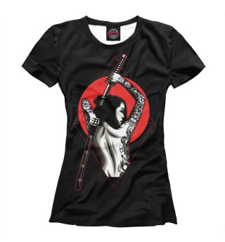 Женская футболка Девушка с мечом