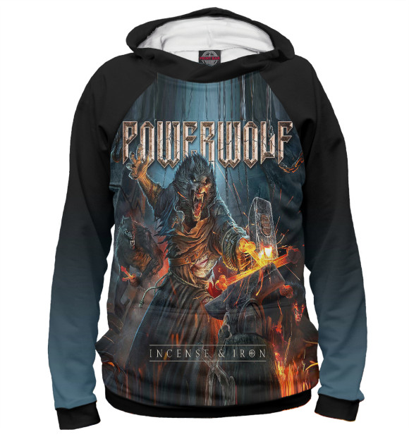 Женское худи с изображением Powerwolf цвета Белый