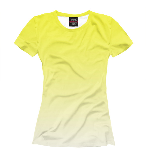 Женская футболка с изображением Градиент Желтый в Белый цвета Белый