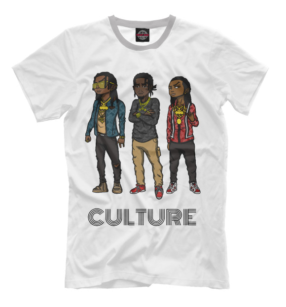 Футболка для мальчиков с изображением MIGOS цвета Молочно-белый