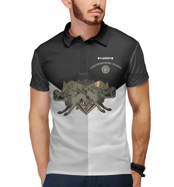 Мужское поло с изображением Сиг цвета Белый