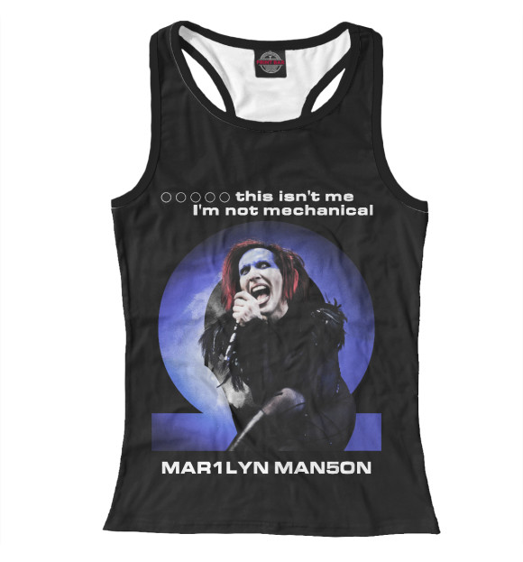 Женская майка-борцовка с изображением Marilyn Manson цвета Белый