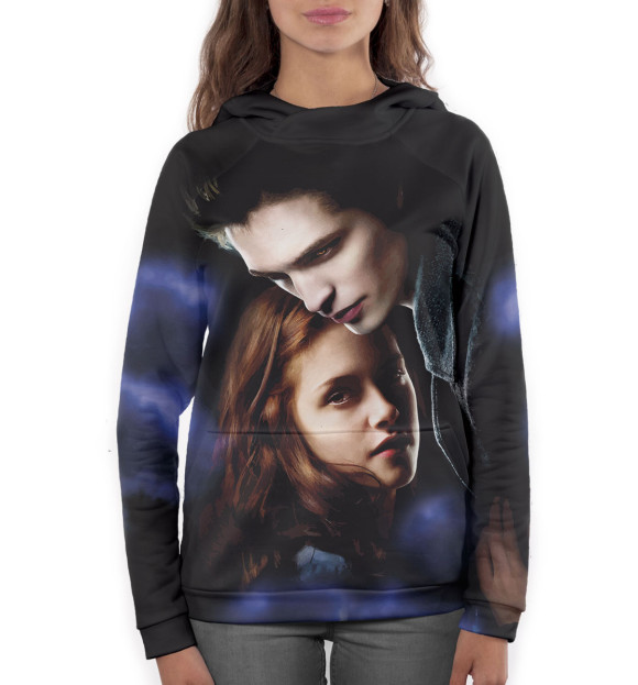 Женское худи с изображением Сумерки цвета Белый