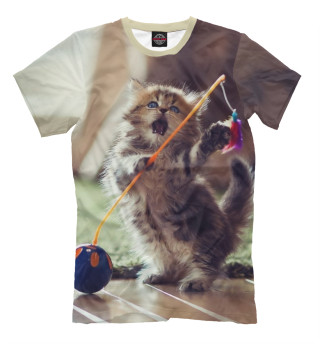 Мужская футболка Игривый котенок