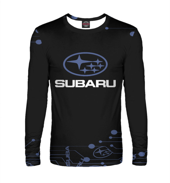 Мужской лонгслив с изображением Subaru цвета Белый