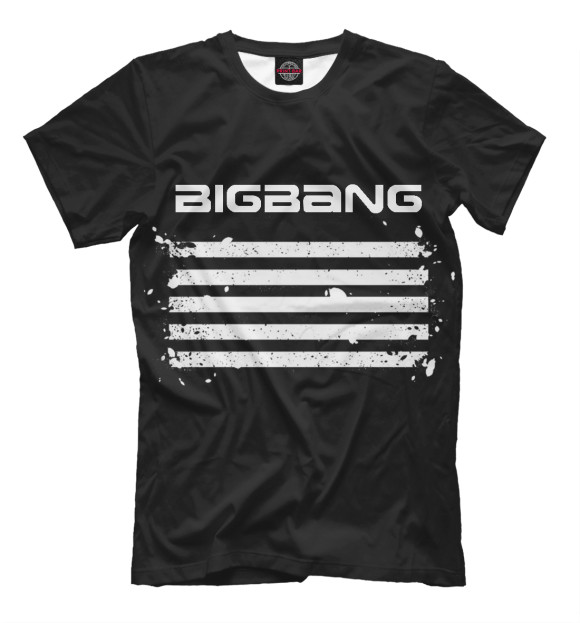 Мужская футболка с изображением BigBang цвета Черный