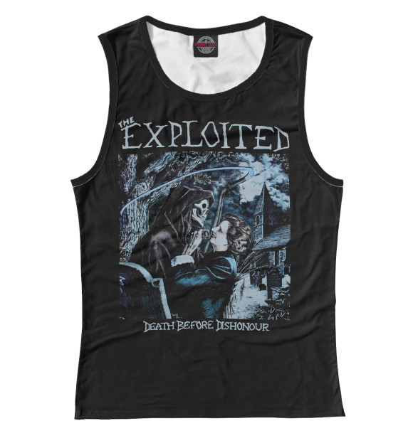 Женская майка с притом The exploited цвета Белый Женская майка с изображением The exploited цвета Белый