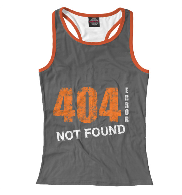 Женская майка-борцовка с изображением 404 ERROR цвета Белый