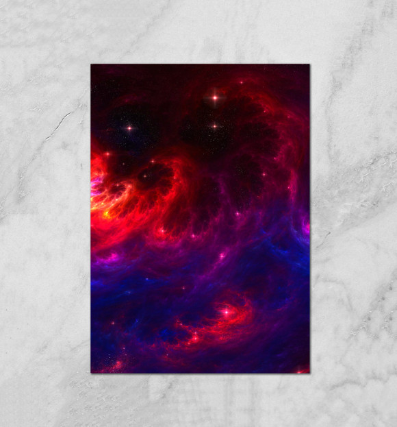 Плакат с изображением Галактика цвета Белый