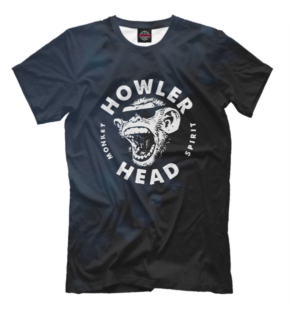 Мужская футболка с изображением Howler Head Monkey Kentucky цвета Белый