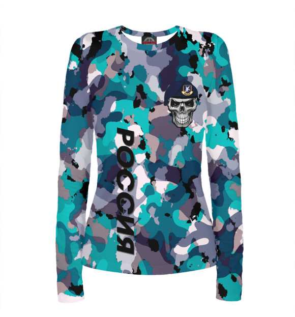 Женский лонгслив с изображением Армия ВВС цвета Белый