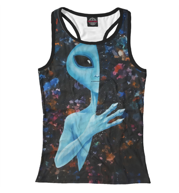 Женская майка-борцовка с изображением Space цвета Белый