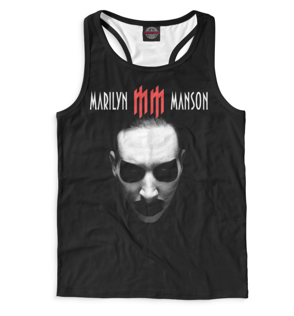 Мужская майка-борцовка с изображением Marilyn Manson цвета Белый