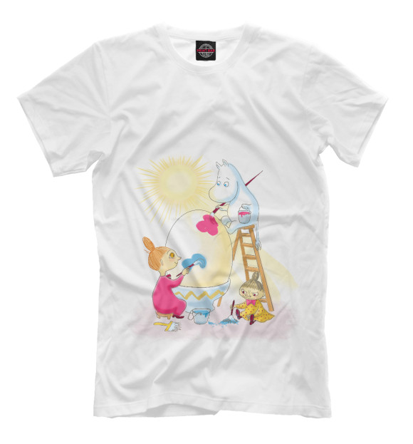 Мужская футболка с изображением Муми-Пасха цвета Молочно-белый