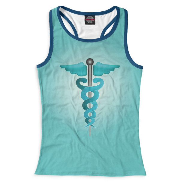 Женская майка-борцовка с изображением Doctor цвета Белый