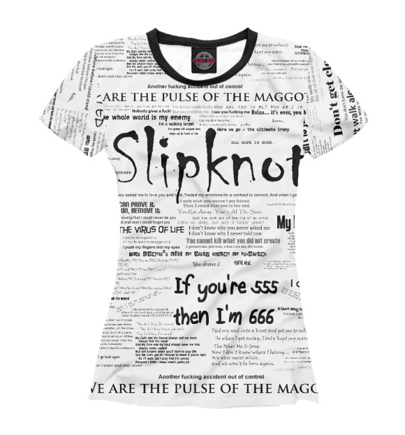 Женская футболка с изображением Slipknot цвета Белый