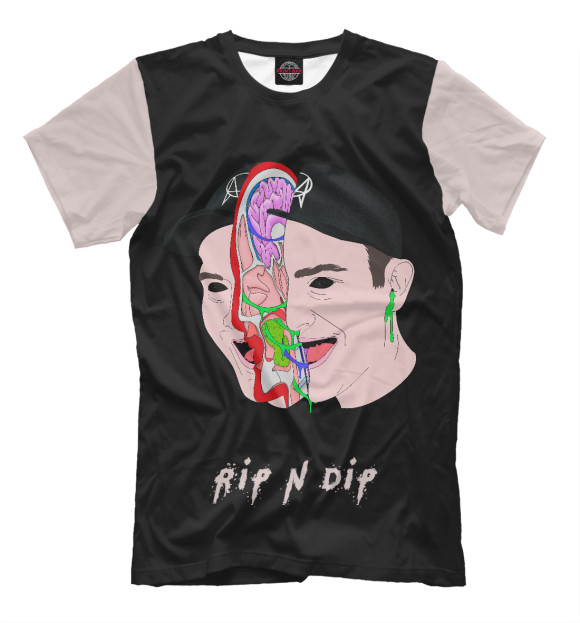 Мужская футболка с изображением rip n dip цвета Черный