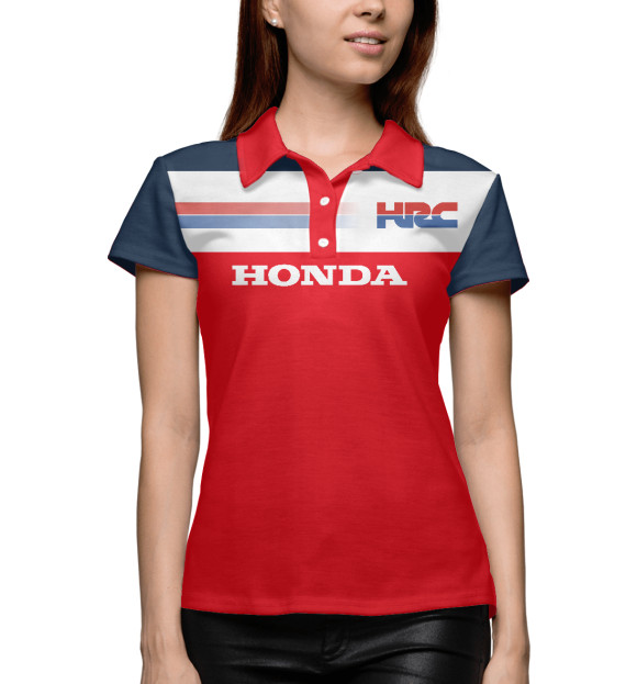 Женское поло с изображением Honda цвета Белый