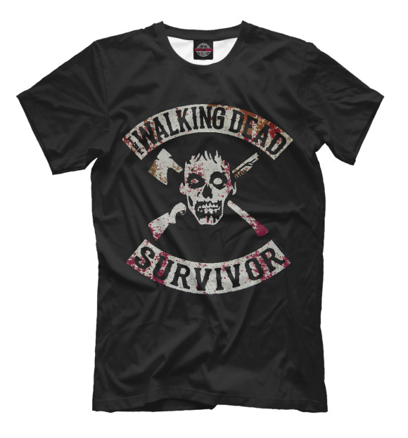 Мужская футболка с изображением The Walking Dead - Survivor цвета Черный