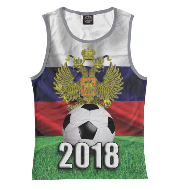 Майка для девочки с изображением Футбол 2018 цвета Белый