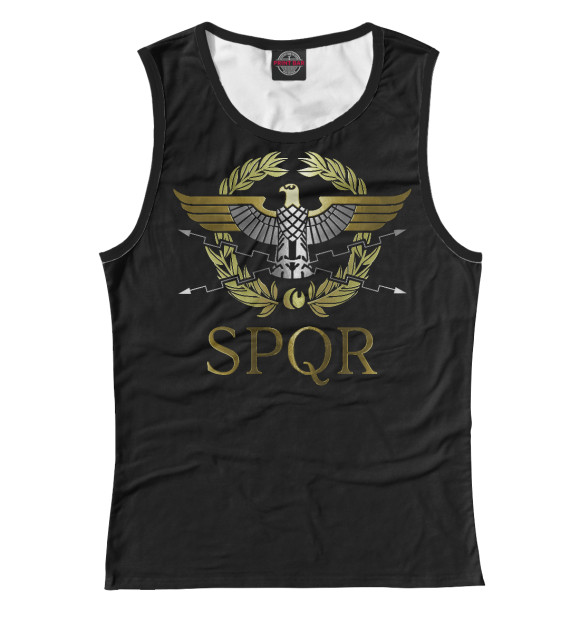 Женская майка с изображением SPQR цвета Р‘РµР»С‹Р№