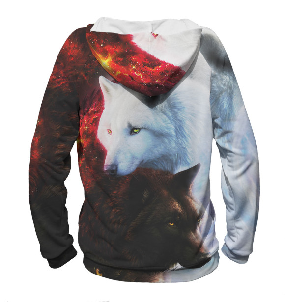 Женское худи с изображением Волки цвета Белый