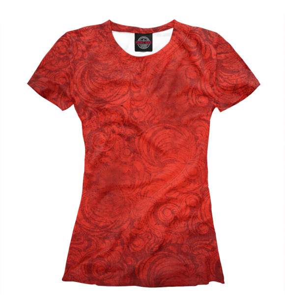 Футболка для девочек с изображением Pattern in red цвета Белый