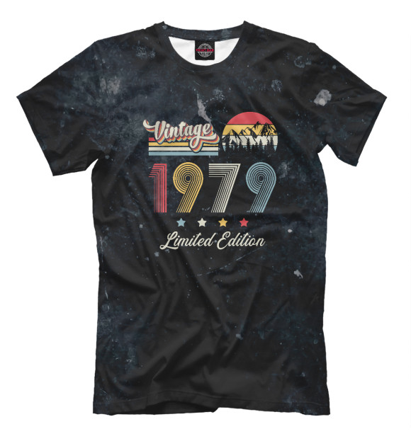 Мужская футболка с изображением Vintage 1979 Retro Limited цвета Белый