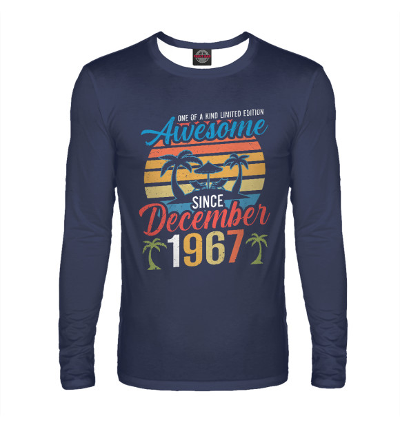 Мужской лонгслив с изображением Awesome Since December 1967 цвета Белый