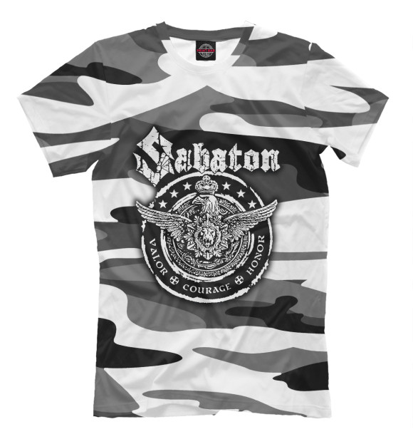 Мужская футболка с изображением Sabaton цвета Белый