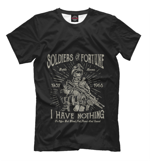 Мужская футболка с изображением Солдаты удачи цвета Белый