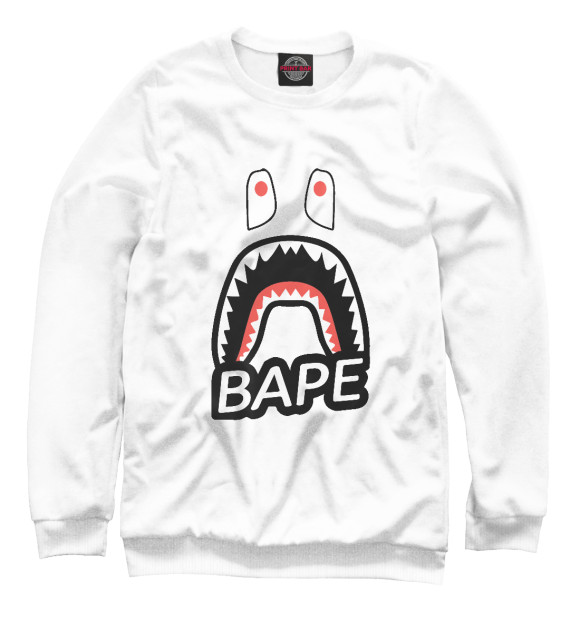 Свитшот для девочек с изображением BAPE цвета Белый
