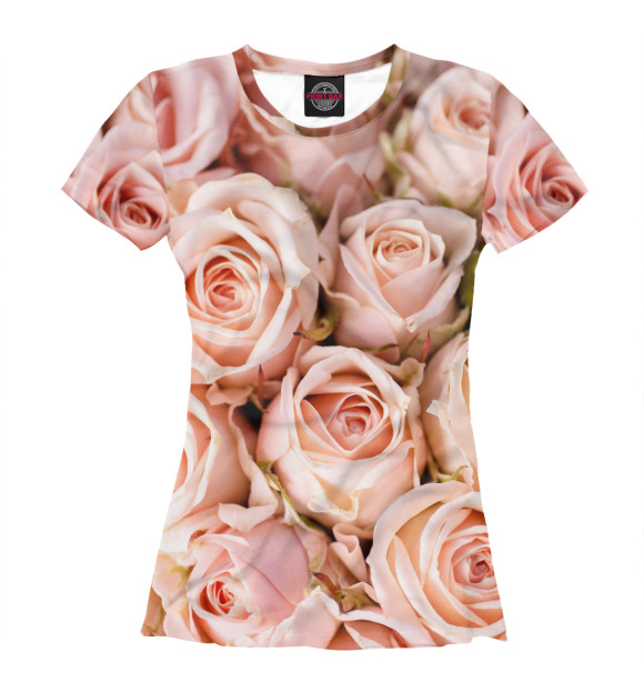 Женская футболка с изображением Розы цвета Белый