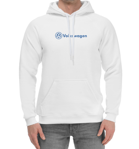 Мужской хлопковый худи с изображением Volkswagen цвета Белый