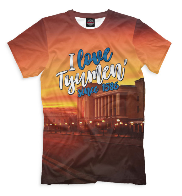 Футболка для мальчиков с изображением I love Tyumen цвета Белый