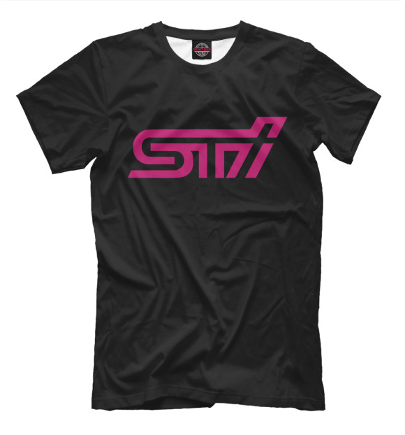 Мужская футболка с изображением STI цвета Черный