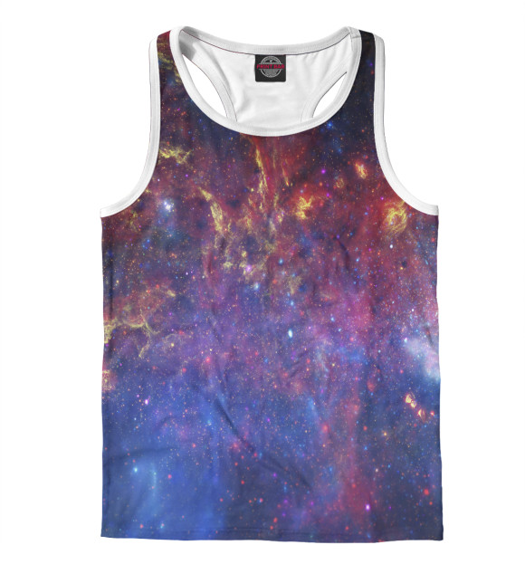 Мужская майка-борцовка с изображением Космос цвета Белый