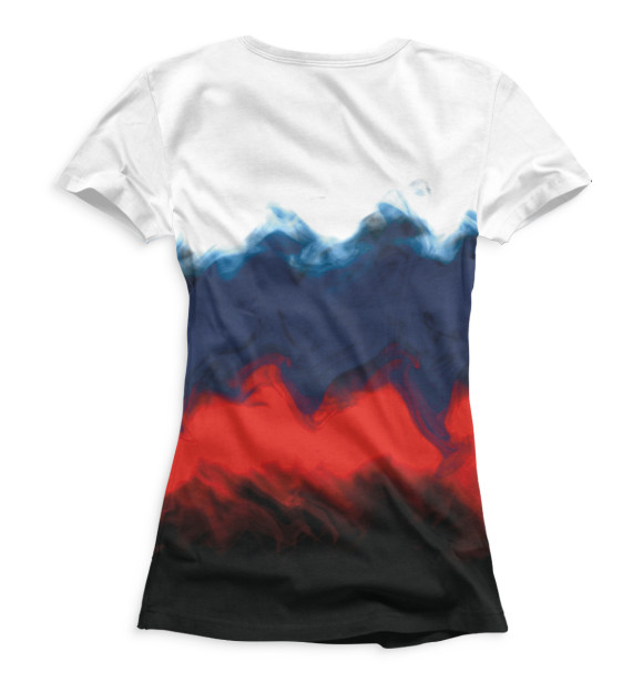 Женская футболка с изображением Триколор РФ цвета Белый