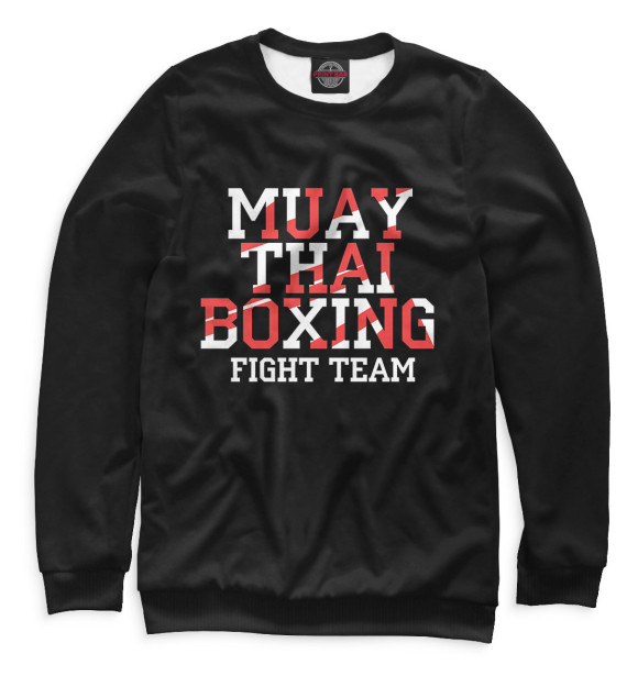 Женский свитшот с изображением Muay Thai Boxing цвета Белый