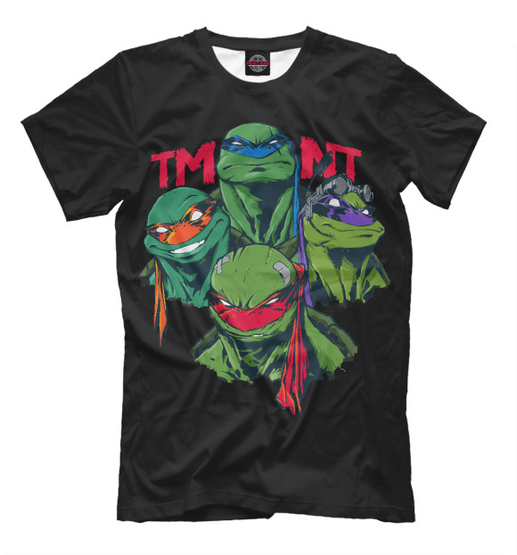 Мужская футболка с изображением Turtles цвета Черный