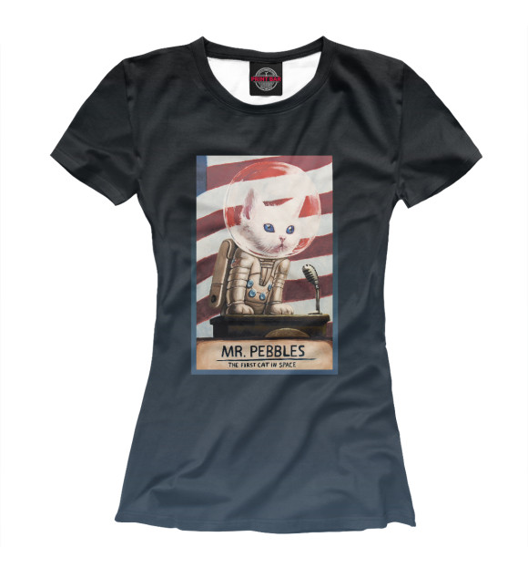 Женская футболка с изображением Mr. Pebbles цвета Белый