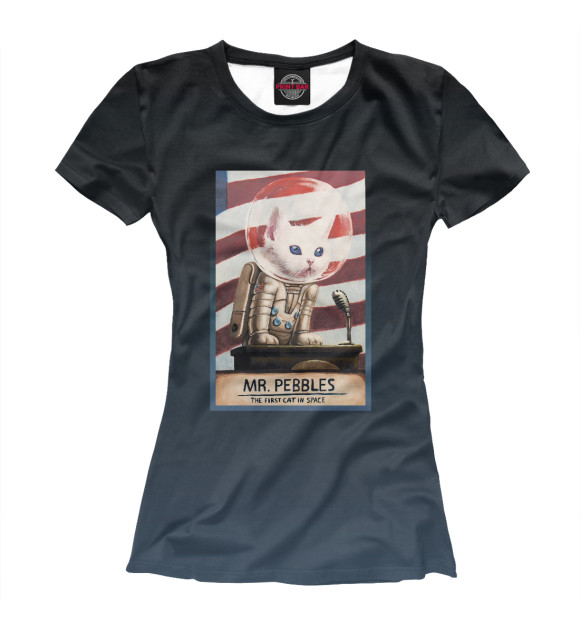 Футболка для девочек с изображением Mr. Pebbles цвета Белый