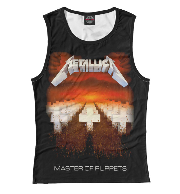 Майка для девочки с изображением Metallica Master of Puppets цвета Белый