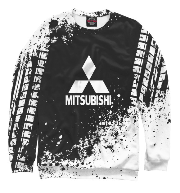 Свитшот для мальчиков с изображением Mitsubishi цвета Белый