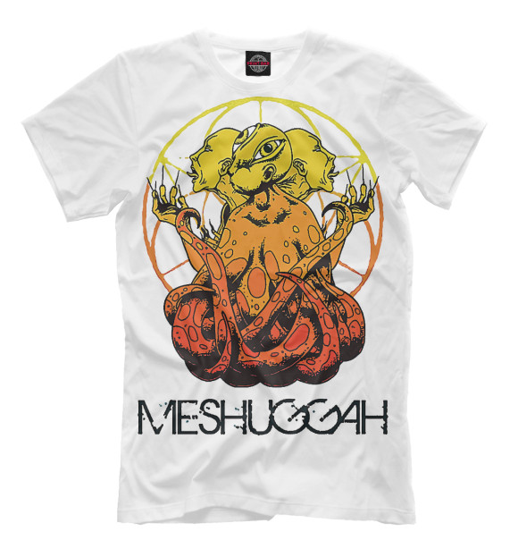 Мужская футболка с изображением Meshuggah цвета Молочно-белый