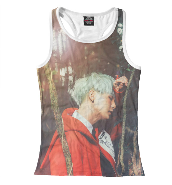 Женская майка-борцовка с изображением BTS цвета Белый