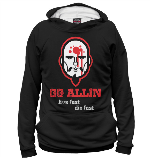 Женское худи с изображением Gg allin цвета Белый