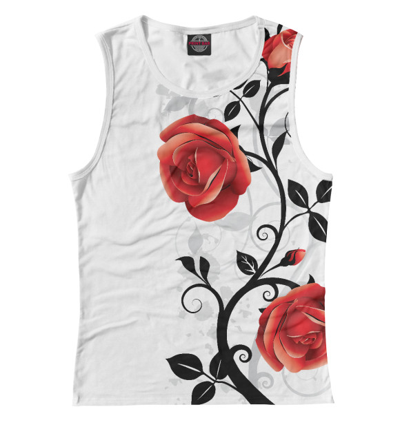 Майка для девочки с изображением Розы на снегу цвета Белый